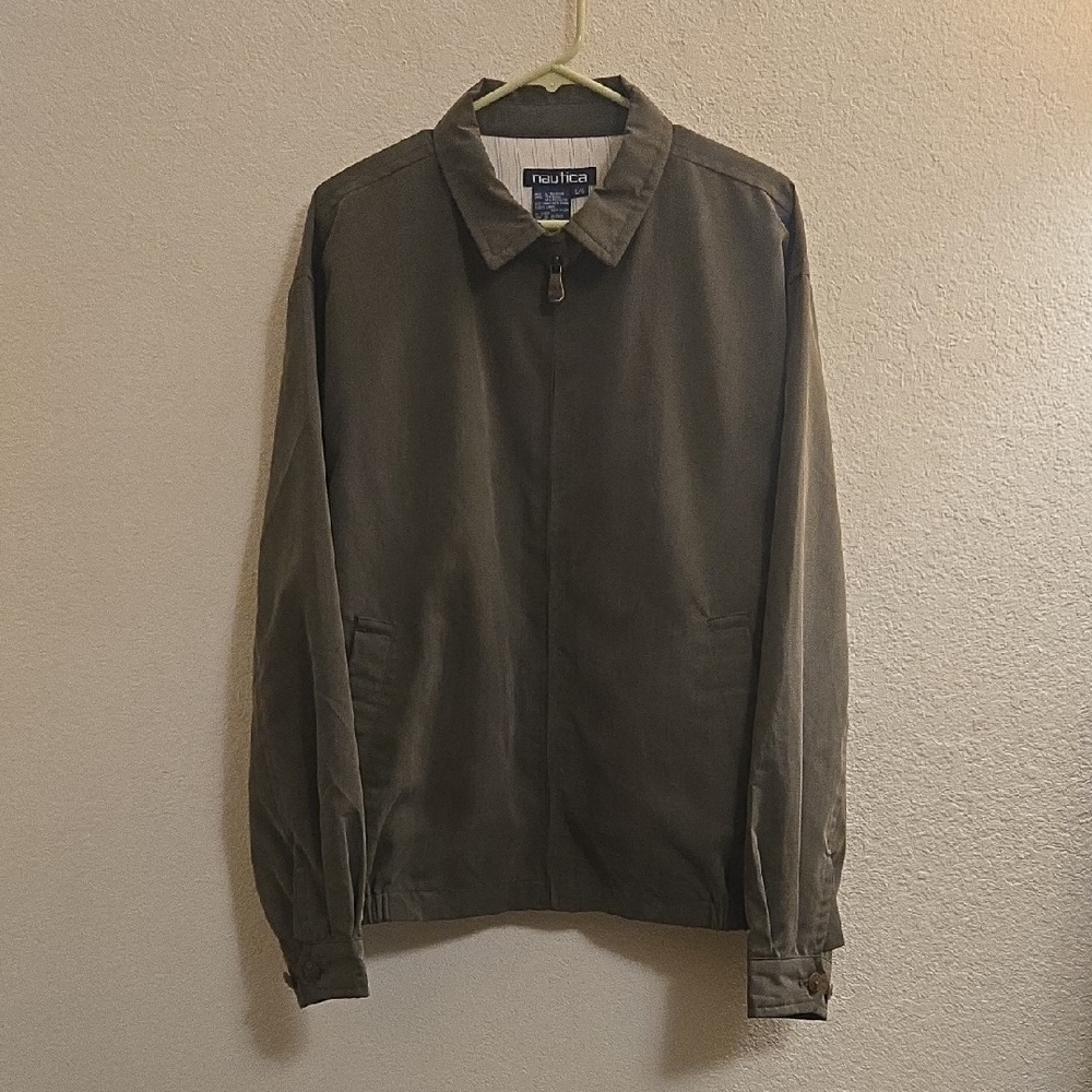 Vintage Nautica Khaki Lightweight Jacket - Gray - Large